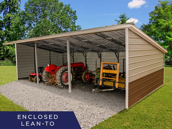lean to style metal carport