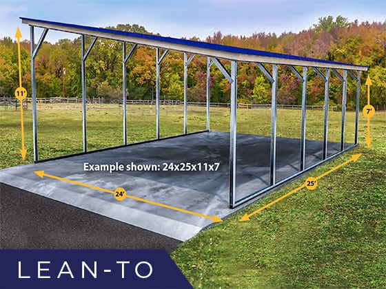metal lean to carport attached to house