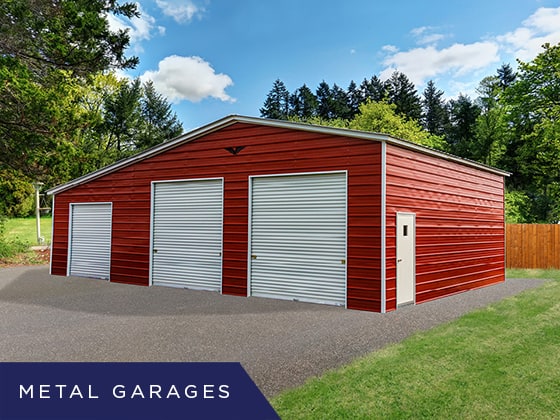2 Car Metal Garage With Lean To